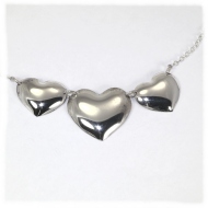Three heart sterling necklace